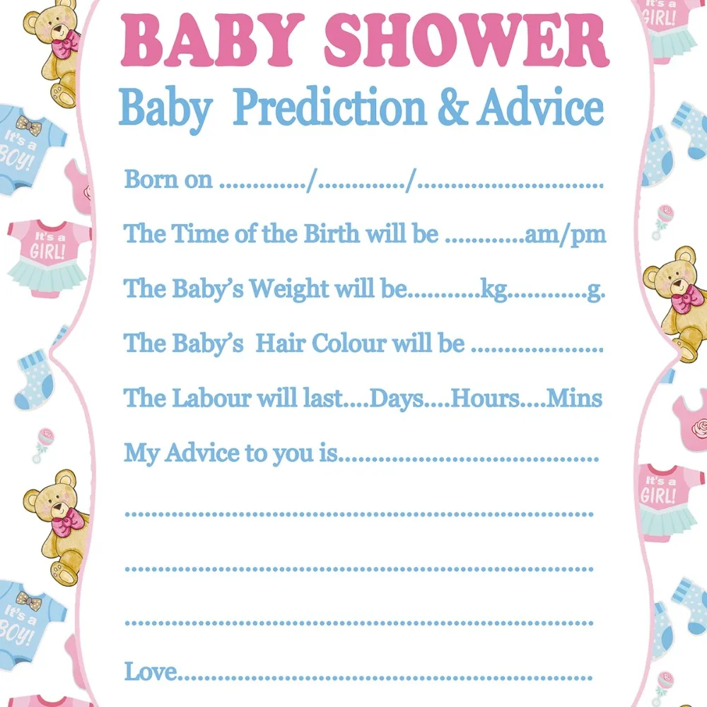 FENGRISE Mom To Be Baby Shower игры карты для детского душа предсказания мамы и дочки дня