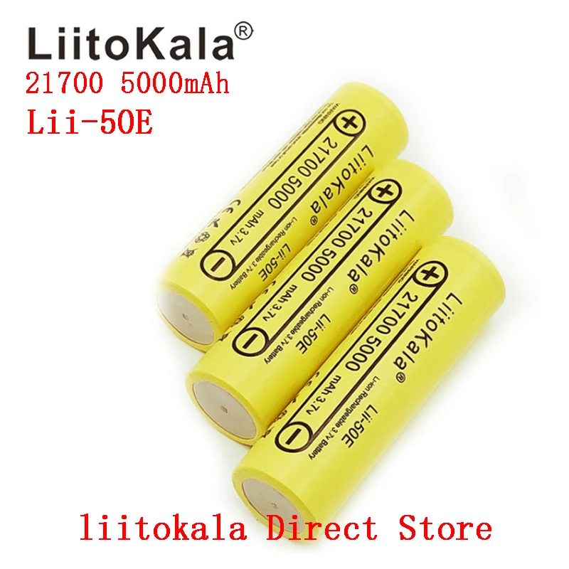 

15pcs LiitoKala 21700 3.7V 5000mah Rechargeable Battery 40A 10C discharge High Power batteries For High-power Appliances