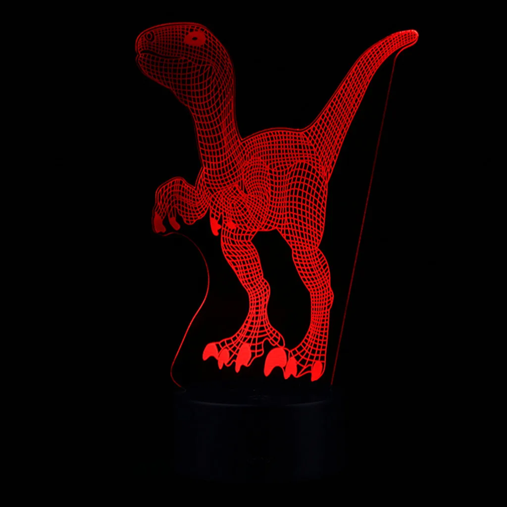 Динозавр светодиодная 3D подсветка оптическая настольная Ночная лампа с