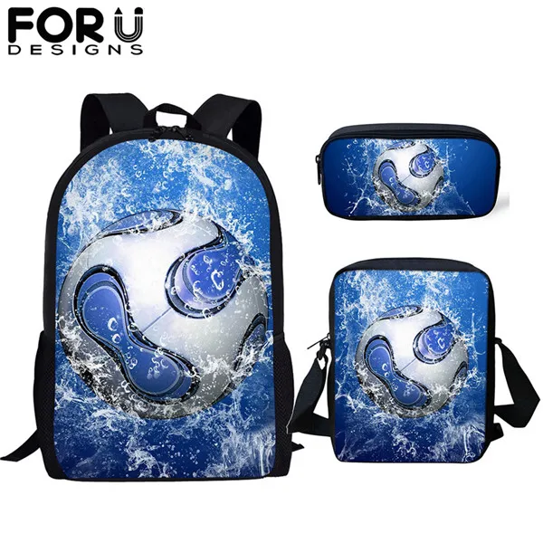 HME705CEK FORUDESIGNS/3 шт./компл. Повседневное школьные детские футбольные Футбол принт детский школьный рюкзак сумка-рюкзак для подростков мальчиков и девочек mochila - Цвет: HME705CEK