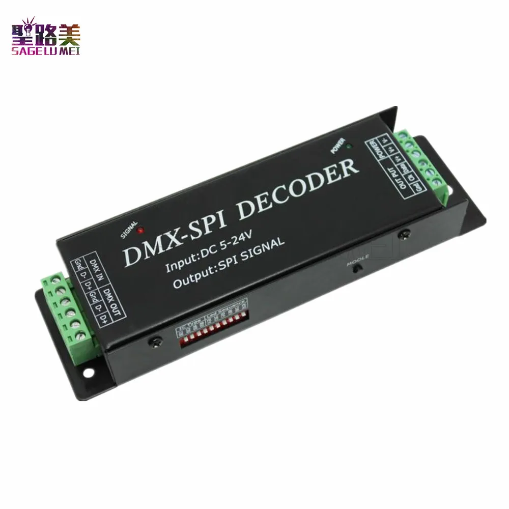 DMX200 DC5V 24V SPI сигнал светодиодный DMX512 к декодер цифровой светильник DMX контроллер