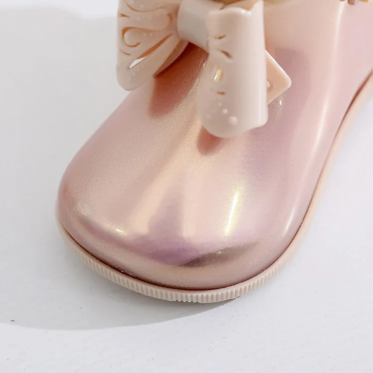 Оригинальные непромокаемые резиновые сапоги для девочек Mini Melissa с бантом