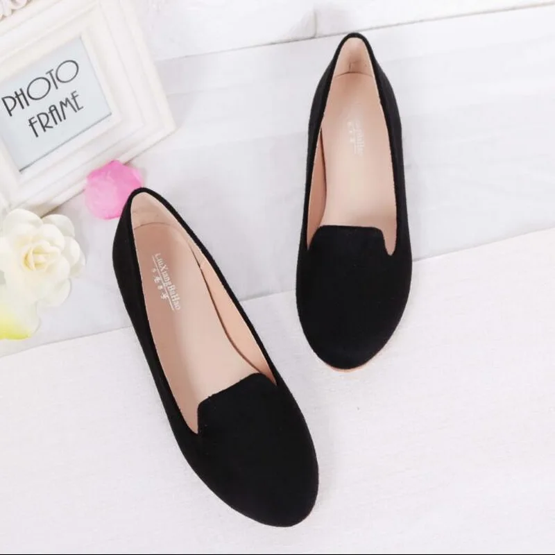 RUSHIMAN Women Flat Heels Spring Summer 2021 New Casual Flat Shoes Solid Everyday Shoes Ballet Flat shoes Plus Size #31-44