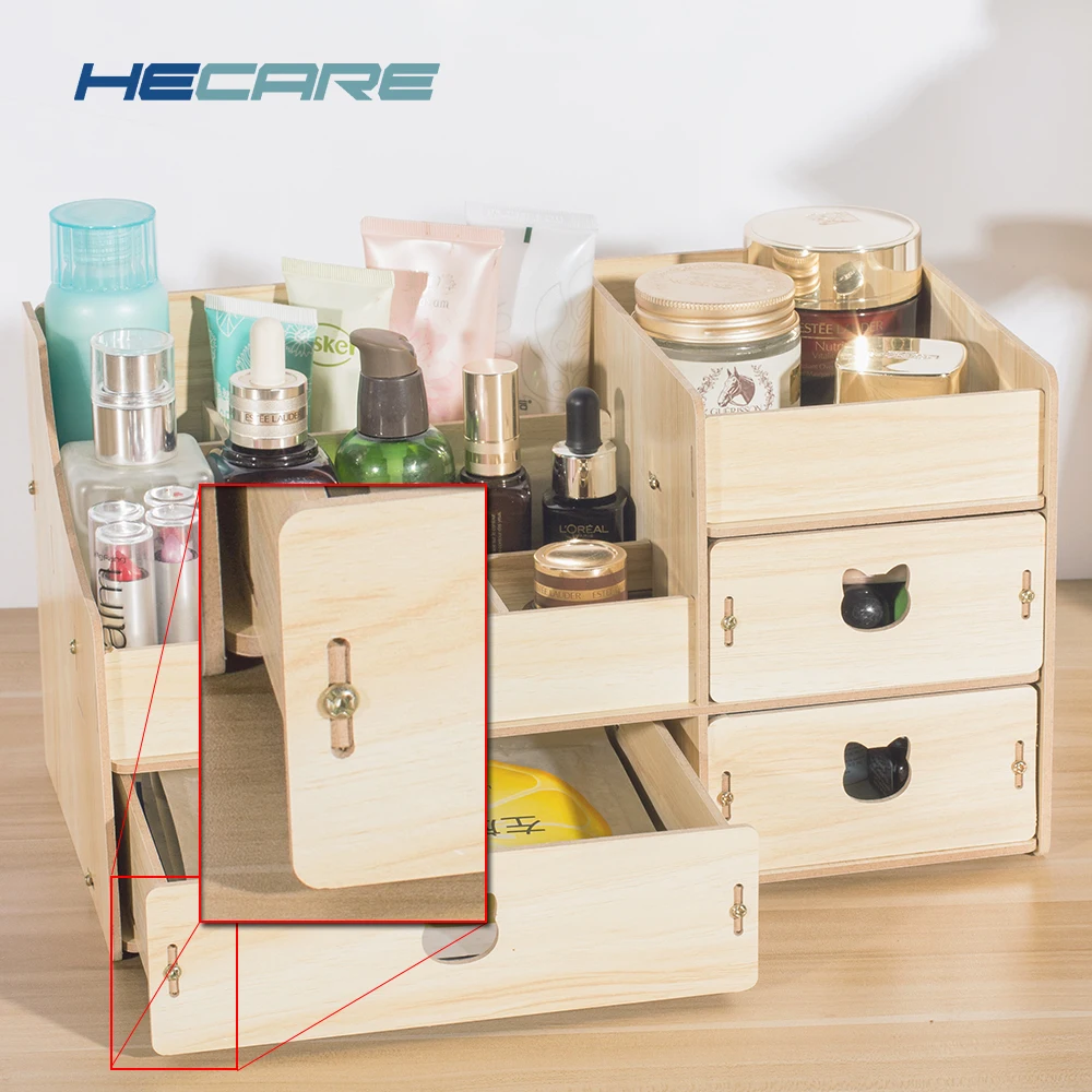 Pink Color Modern Desktop Wooden Office Organizer Home Bathroom Desk for Wood Boxes Gift Storage Box Drawer | Дом и сад