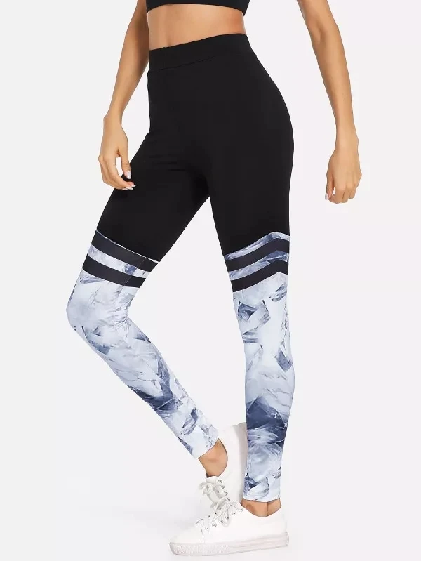 WITHZZ печатных Для женщин леггинсы локти для Фитнес Legins Push Up тренировки Джеггинсы тайт Sportlegging активного износа