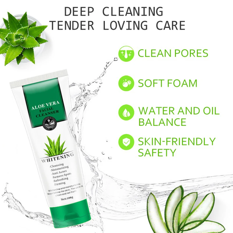 100 г алоэ вера Очищающий Гель очищающий гель Чистый глубокий и мягкий контроль