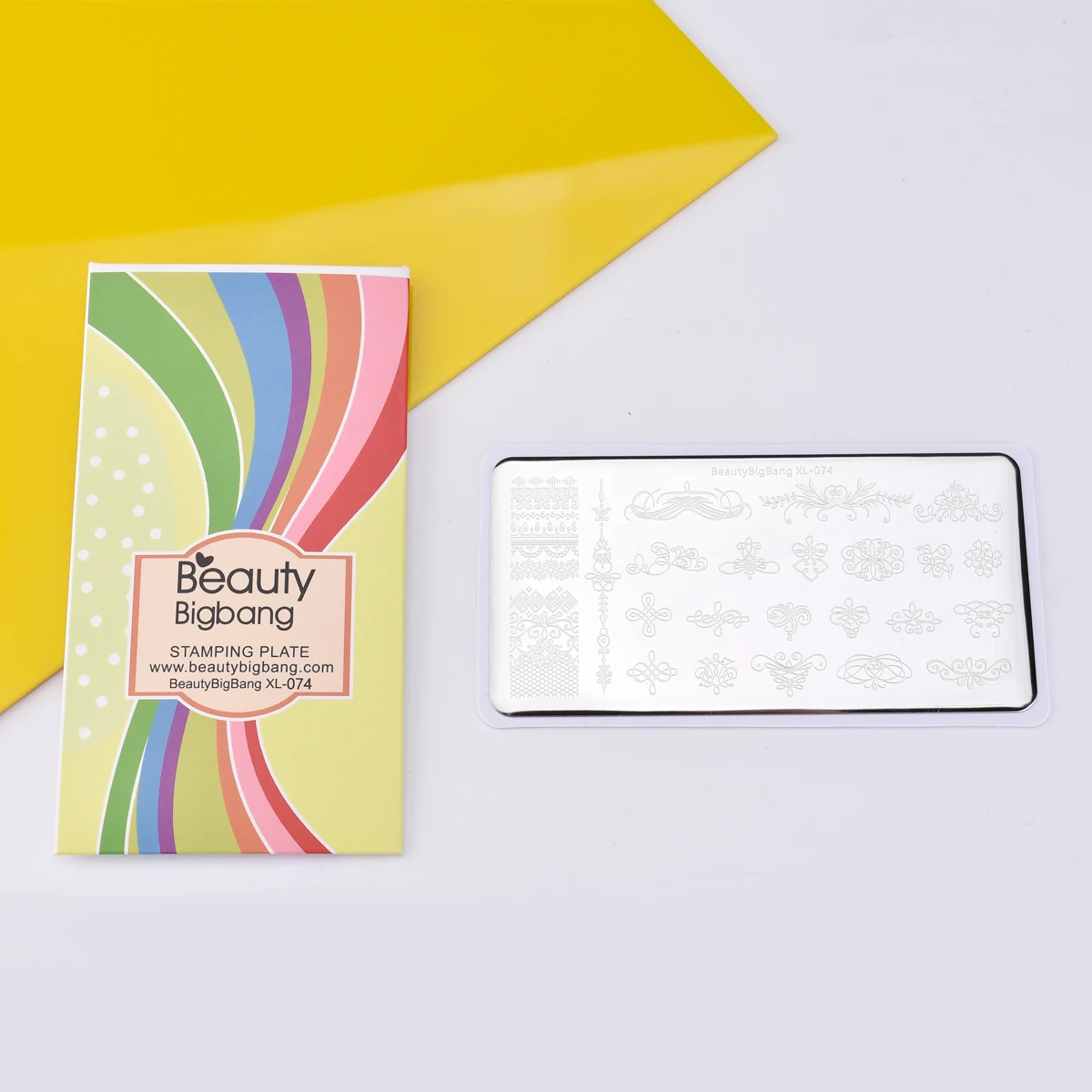 Beautybigbang пластина для штамповки ногтей, кружевная Цветочная ветка, геометрический трафарет для штамповки ногтей, пластины для штамповки ногтей