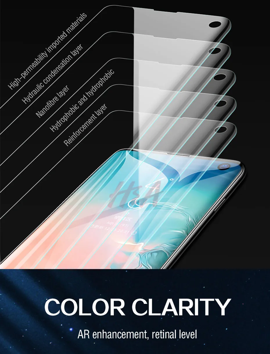 Полное покрытие, мягкая защитная пленка для экрана для samsung Galaxy S9 S8 S10 Plus S10E, Гидрогелевая пленка для samsung Note 8 9 S7 S6 Edge, не стекло