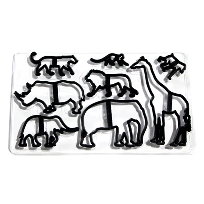 8 шт. резак для печенья животных пластиковый слон Лев Жираф Леопард помадка