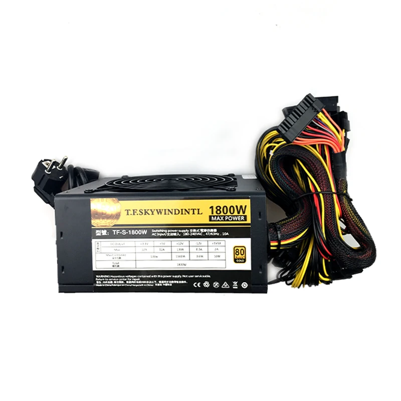 T.F.SKYWINDINTL ETH ZCASH BTC Miner 1800W блок питания для R9 380/390 RX 470/480 GPU GTX ATX Mining Power Supply|Блоки