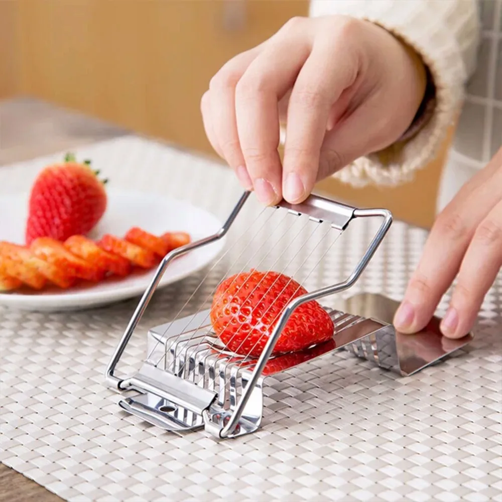 Stainless Steel Boiled Egg Slicer Section Cutter Multifunction Kitchen Accessories Cut Eggs Strawberry Essential Cooking | Дом и сад
