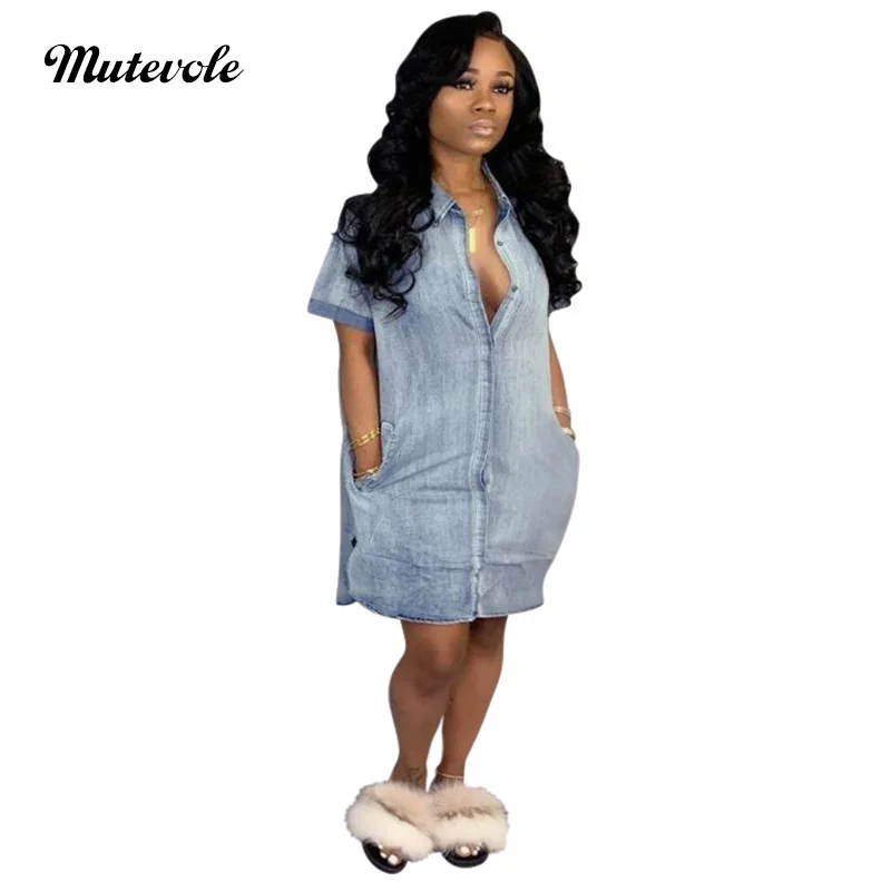 

Женское платье-рубашка Mutevole, повседневное облегающее платье с отложным воротником и короткими рукавами, мини-платье с карманами