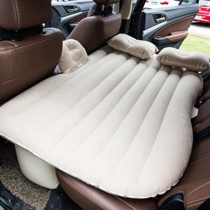 Бежевый 135 x 82cm Car Air Mattress Travel Bed Inflatable Mattress Air Bed Good Quality Inflatable Car Bed Car Back Rear Seat Cover - Название цвета: Бежевый