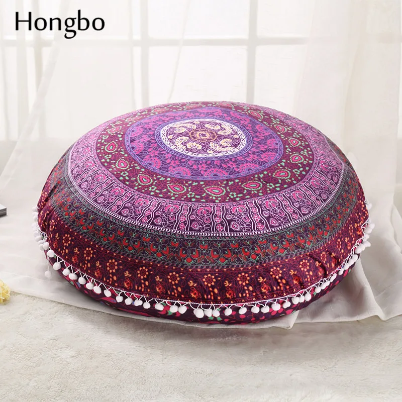 Hongbo 1 шт. подушки для пола Мандала круглая подушка в богемском стиле подушки Чехол для дома декоративные пледы наволочки