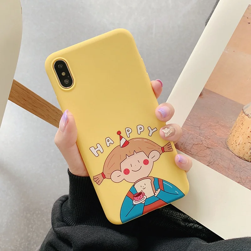 Корейский стиль иллюстрация матовый чехол для телефона iphone 6 6s 7 8 Plus все включено