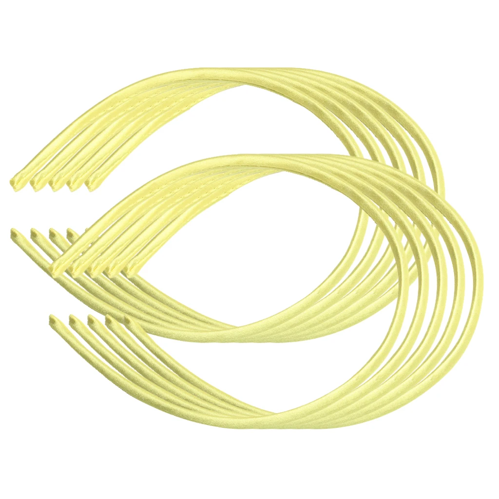 Yellow 10 шт. атласная однотонная повязка ободок лента для волос DIY аксессуары для девочек и школьниц - Цвет: Yellow