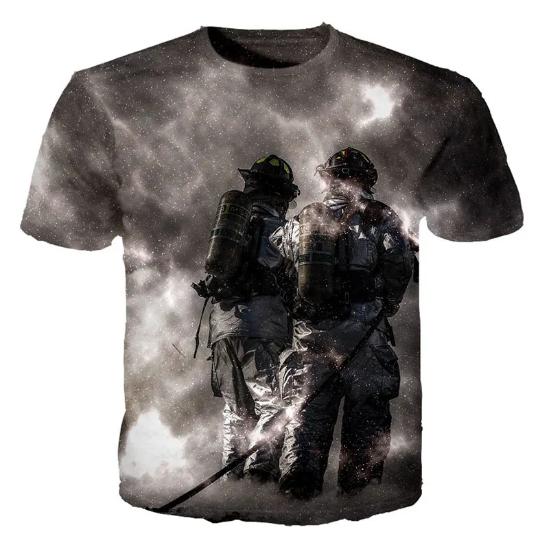 BenXsea Мода 3d серый Fire Fight футболки с круглым вырезом и короткими рукавами самые