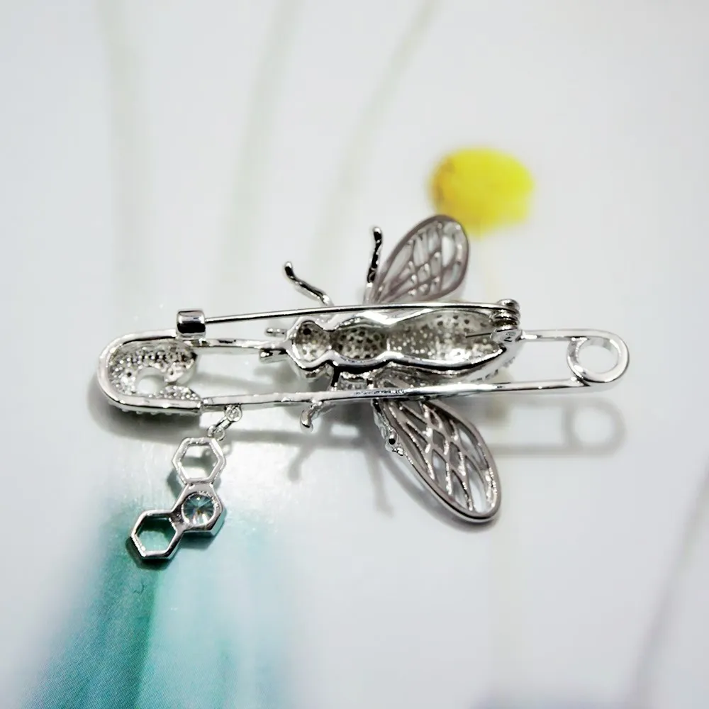 Мода Циркон Винтаж пчела броши для женщин мужчин рубашка галстук воротник штифты