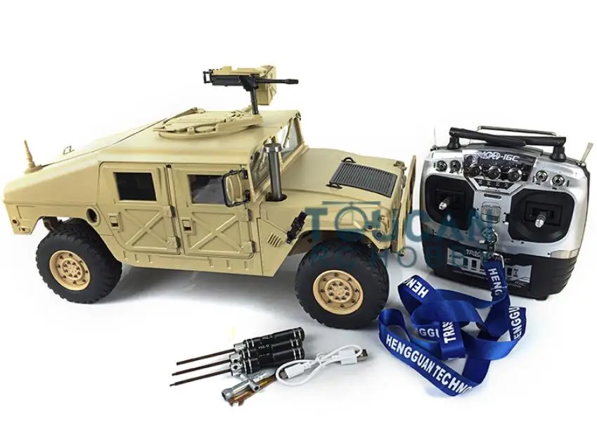 With light and sound HG 1/10 RC 4*4 Hummer военный автомобиль желтый P408 гоночный автомобиль с ESC Мотор радио светильник звуковая система TH15073 - Цвет: With light and sound