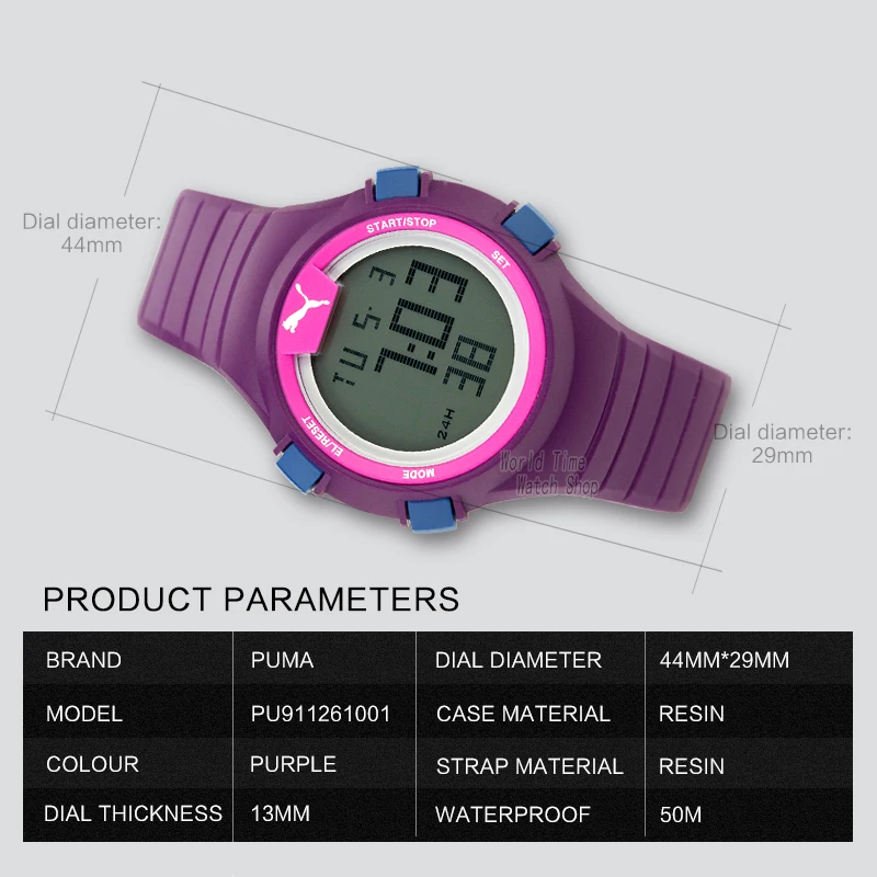 PUMA watch мужские часы мужские Современная Модные спортивные часы женщины Наручные Водонепроницаемые Часы Relogio Masculino PU910541