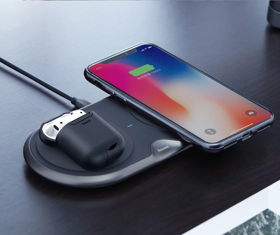 Baseus беспроводной зарядный приемник для AirPods ТПУ силиконовый ультра тонкий чехол для Apple Airpods Беспроводная Подставка для зарядки