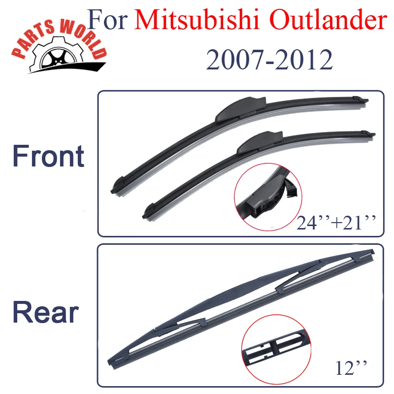 Щетки стеклоочистителя Partsworld для Mitsubishi Outlander 2007 2012 резиновые стеклоочистители