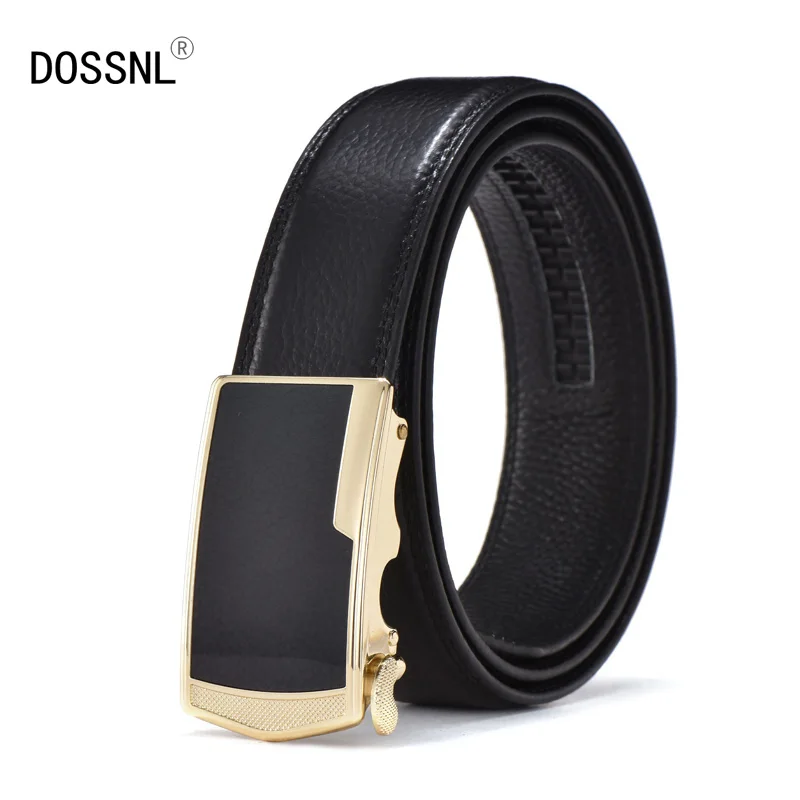 Мужской ремень из натуральной воловьей кожи DOSSNL роскошный регулируемый с