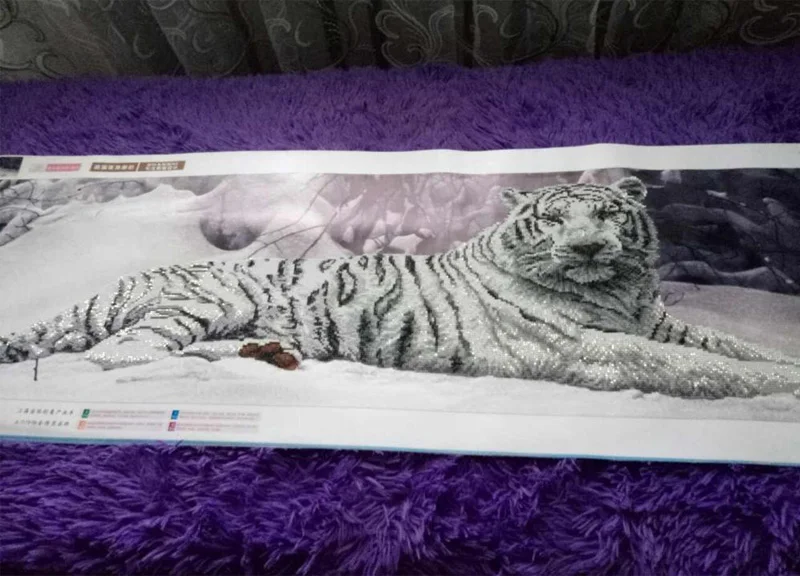 Алмазная вышивка 5D Diy Алмазная картина вышивка крестиком белый тигр круглые алмазные мозаичные животные Домашние картины хобби ремесла