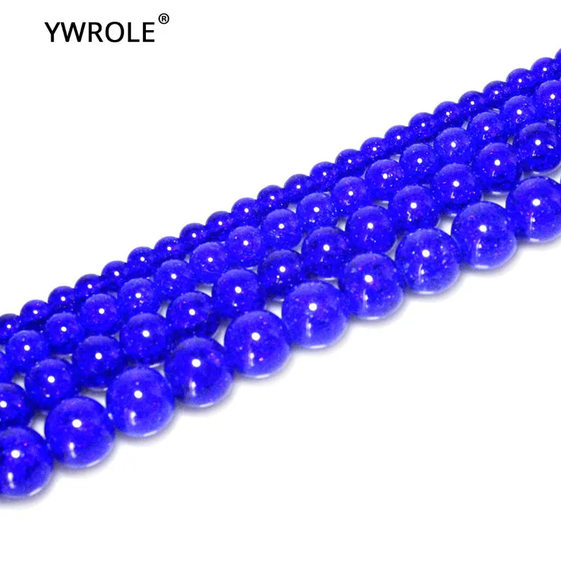 Темно-синие снежные треснувшие Кристаллы из натурального камня свободные бусины