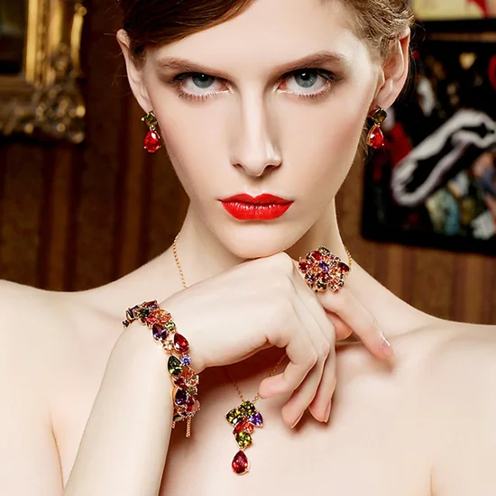 Модные Joyeria шампанское золото Цвет мульти Cz подвеска ожерелье с кристаллом