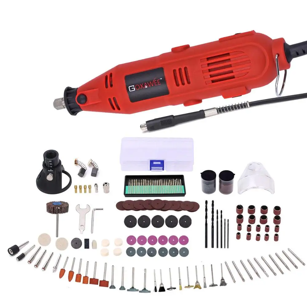 4008-181 GOXAWEE Dremel стильная электрическая дрель мини гравер шлифовальный станок полировщик электроинструменты с 181 шт. вращающиеся инструменты аксессуары - Цвет: 4008-181