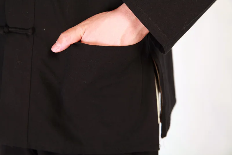 Традиционная китайская одежда для мужчин костюм Тан льняные жидкие топы костюмы