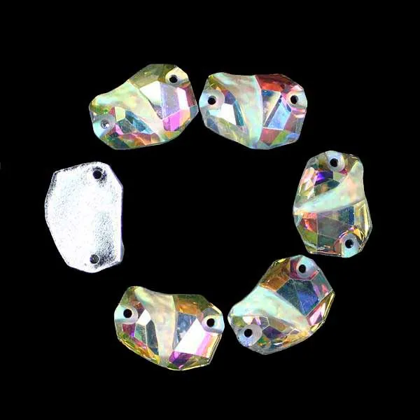 

19*13mm,27*19mm Crystal AB / Clear AB Flat Back #3257 Divine Rock Sew On Stones