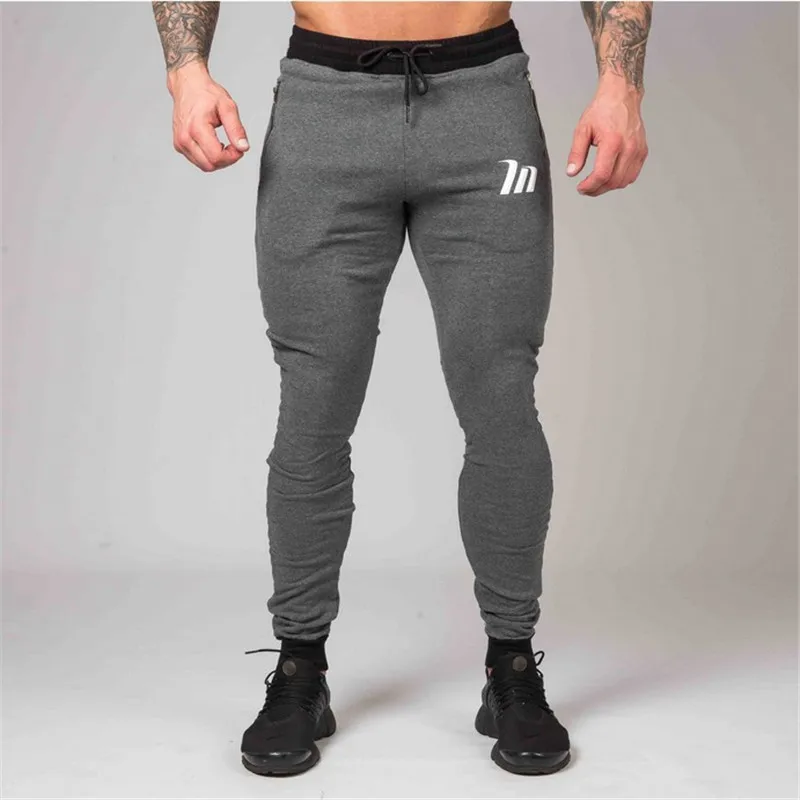 2017 New Mens cotton Sweatpants male gyms Fitness Sportswear Casual Brand trousers Man Joggers Skinny Pencil Pants clothing | Мужская