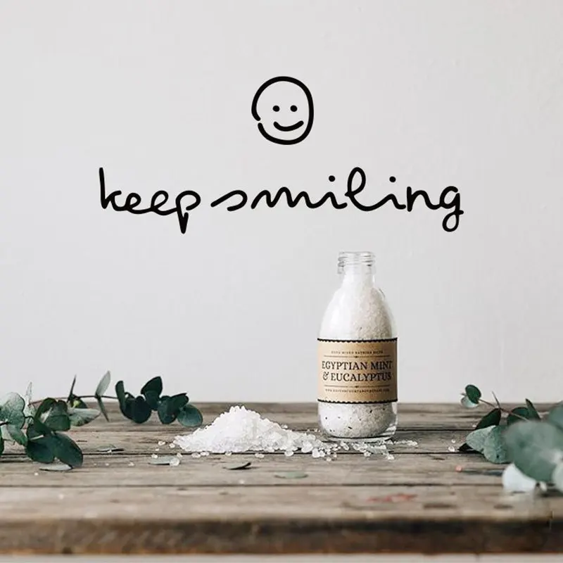Стикеры с надписью Keep Smile Inspiration настенные наклейки для гостиной спальни детской