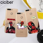 Ciciber для Honor V 10 9 8 Pro Lite X C Play 7A, мягкие ТПУ чехлы для телефонов Deadpool Marvel для Y 9 7 6 5 3 Prime Pro 2017 2018 2019