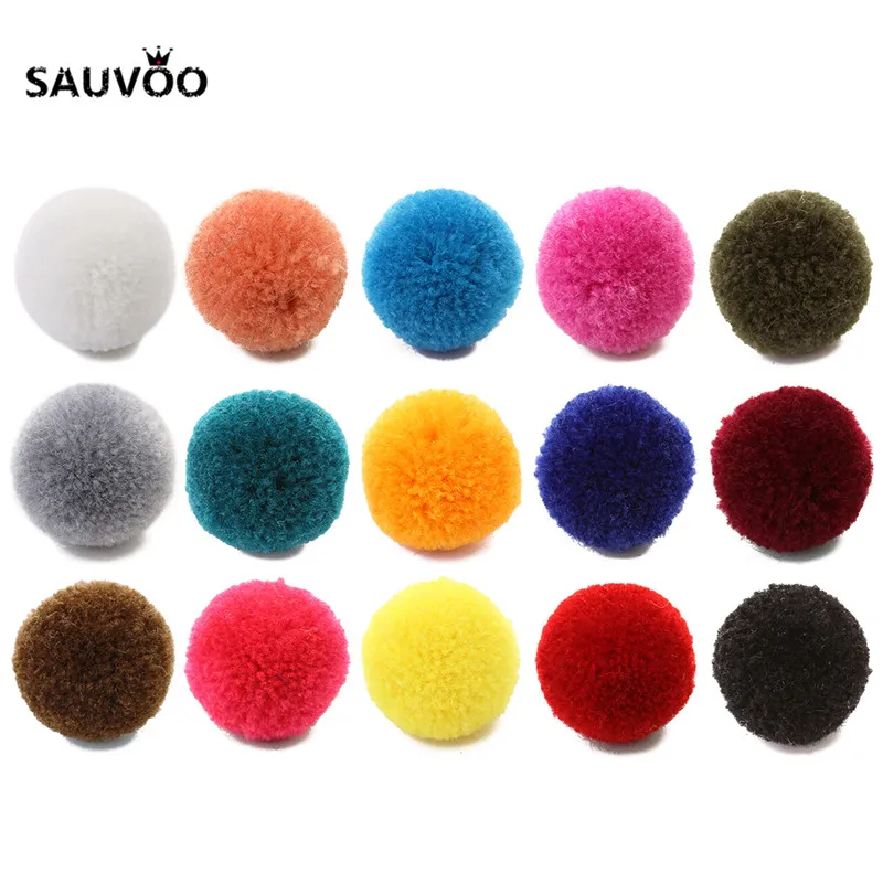 Sauvoo 50 шт. 15 цветов большие круглые помпоны плюшевые тканевые бархатные шарики 20