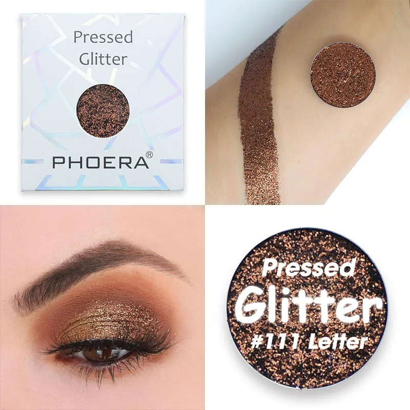 Фирменная Новинка PHOERA 12 цветов Shimmer Блеск Тени для век мини водостойкие Алмазный Блеск тени 1 шт. один Макияж палитры