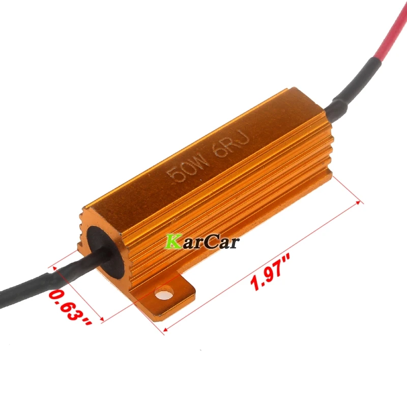 2x50 Вт 6 Ом Автомобильный светодиодный нагрузочный резистор Canbus безошибочный