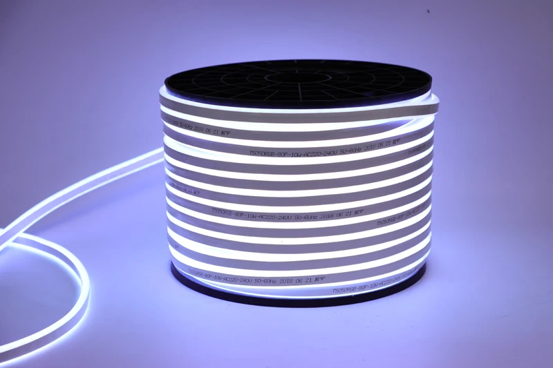 Неоновая RGB Светодиодная лента Гибкая 220V 230V 240V SMD5050 полоски огни водонепроницаемая для улицы, домашний декор праздничное неоновое освещение
