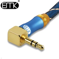 emk 3 5mm jack audio cable 3 5 male to male cable audio 90 degree right angle aux cable for car headphone mp34 aux