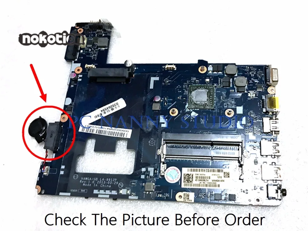 Pcnanny для lenovo G405 Материнская плата ноутбука E1 2100 Процессор DDR3 LA 9912P