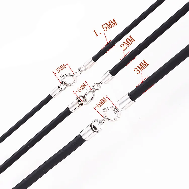 Подходящее ко всему твердое резиновое кожаное ожерелье из шнура с реальной 925