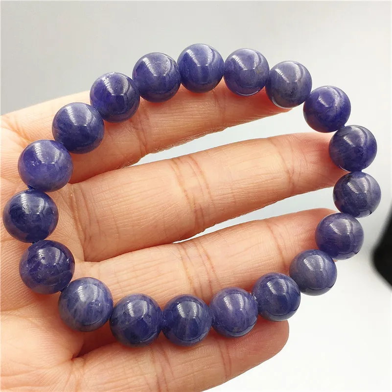 

Natural Tanzanite Blue Bracelet 10mm For Women Men Gemstone Gift Stretch Jewelry Crystal Fashion Bracelet AAAAA
