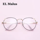 Очки для близорукости EL Malus женские, металлическая Милая оправа с кошачьими ушками, оптические линзы для студентов с коротким зрением, золотистые, серебристые-1-1,5-2-2,5-3-3,5-4