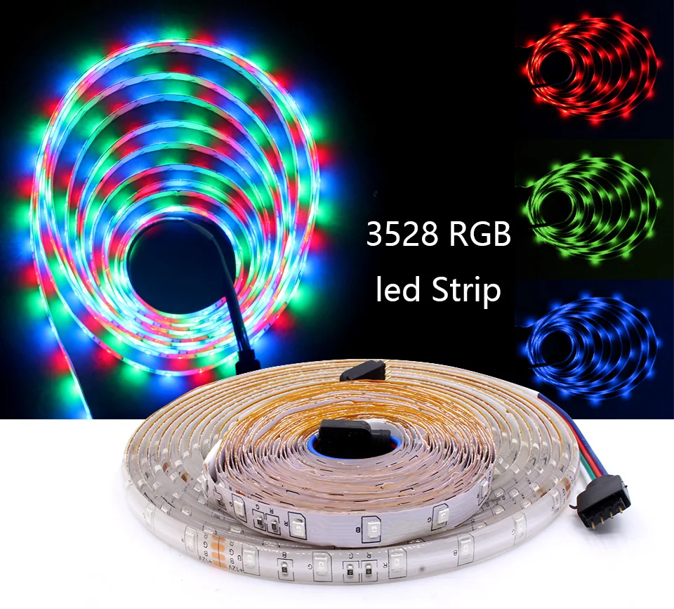 SMD RGB Светодиодная лента светильник 5050 2835 10 м 5 м светодиодный светильник rgb светодиодный s Лента Диодная лента гибкий контроллер DC 12 В адаптер Комплект