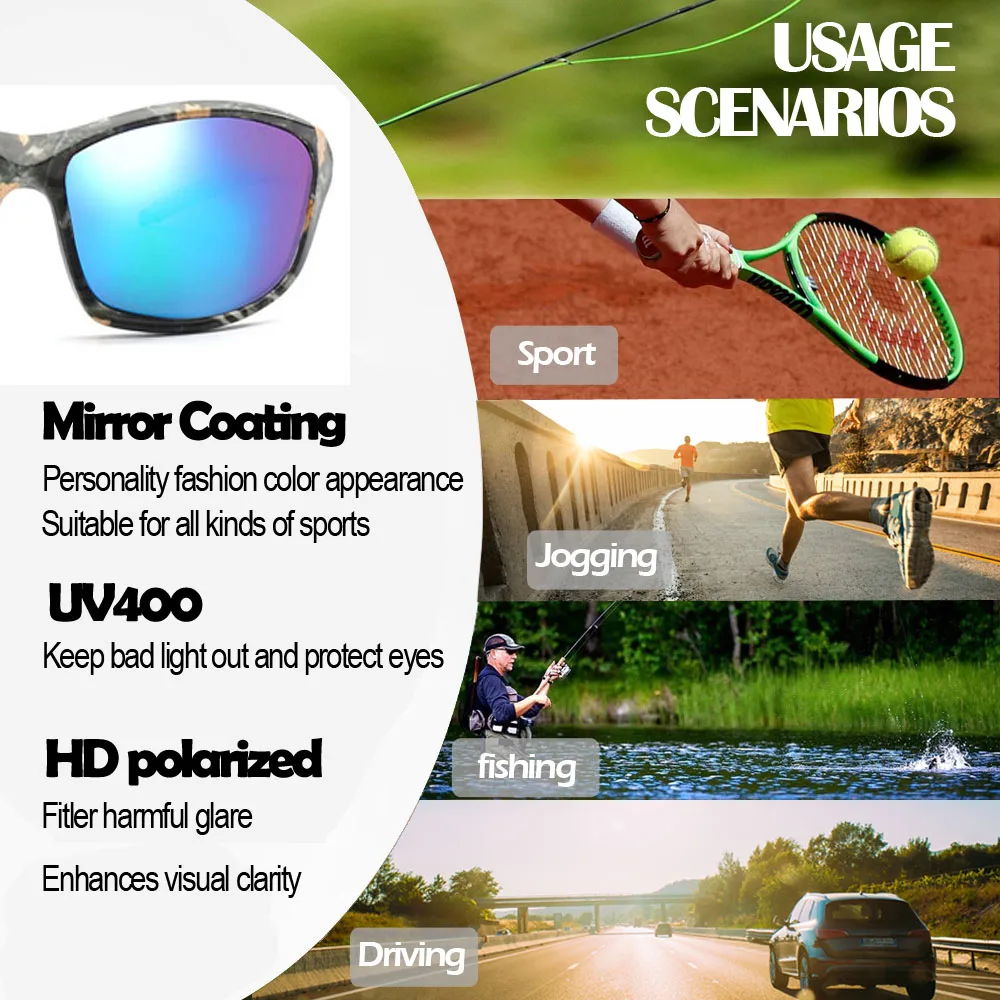 

Tactical Camouflage Polarized Fishing Sunglasses Climbing Running Hunting Glasses Camo Sport Glasses Fishing Eyewear UV400