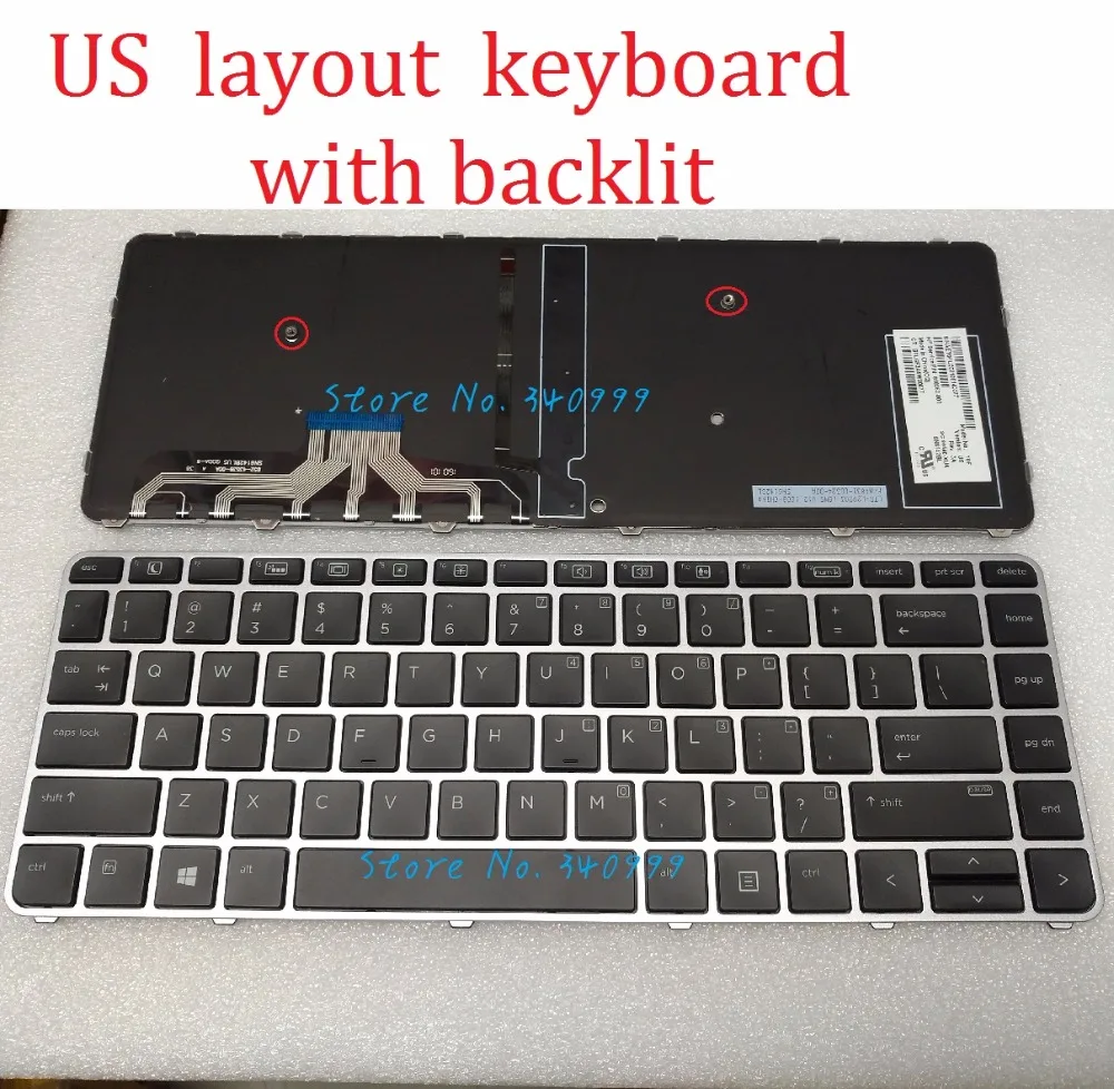 

free shipping US Keyboard for HP EliteBook 1040 G3 US with frame with Backlit