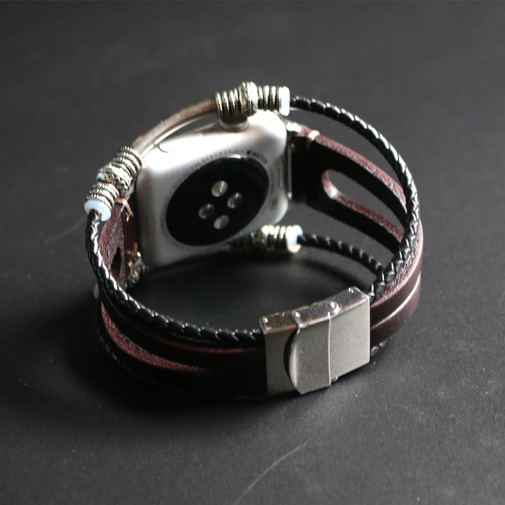 Ретро Браслет для Apple Watch серии 1 2 3 4 ремешок 38 мм 40 мм яловая кожа для iWatch 42 мм 44 мм ремешок для часов из натуральной кожи