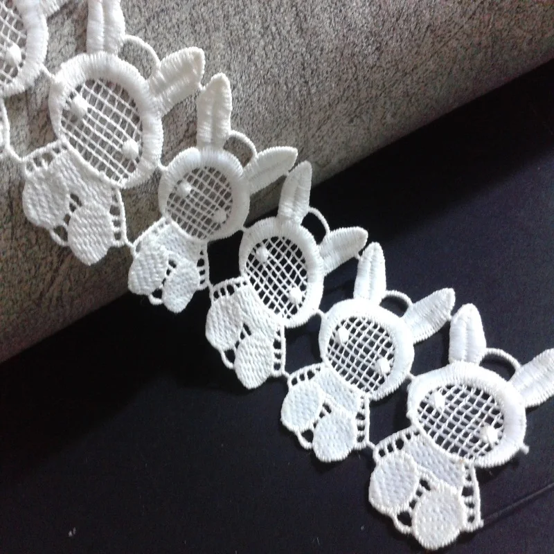 1 ярд вышивка кружева ткань сделай сам свадебное платье белый кролик Кружева